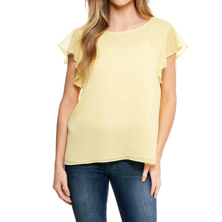 Cristina B - Women's Flutter Sleeve Top
