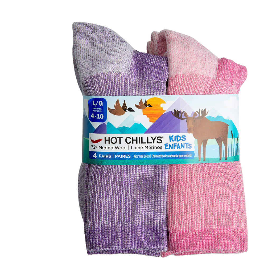 Hot Chillys - Chaussettes de randonnée, paquet de 4 paires