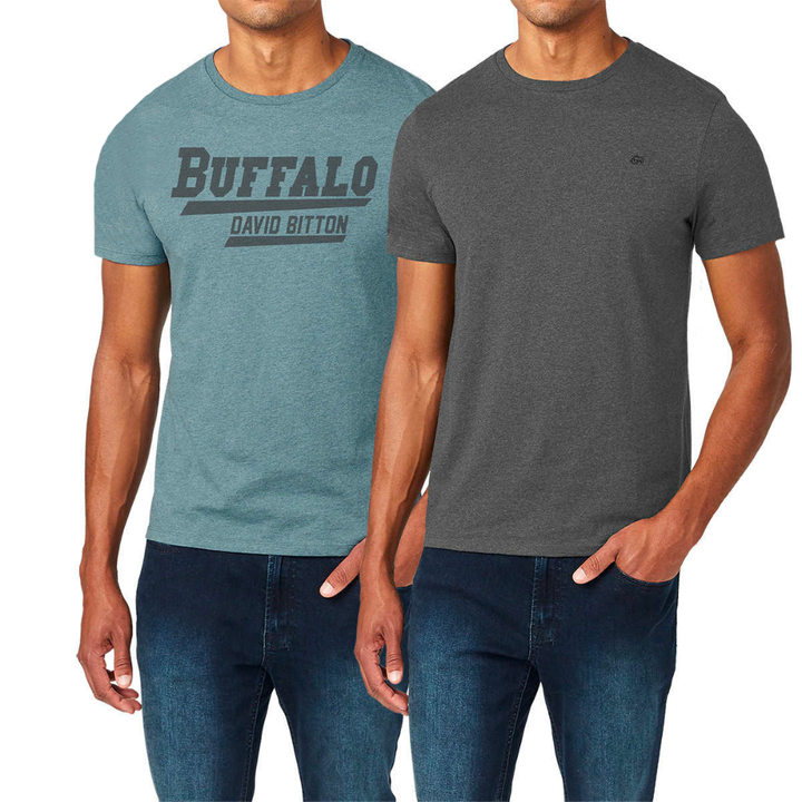 Buffalo – Chandail à manches courtes pour homme, paquet de 2