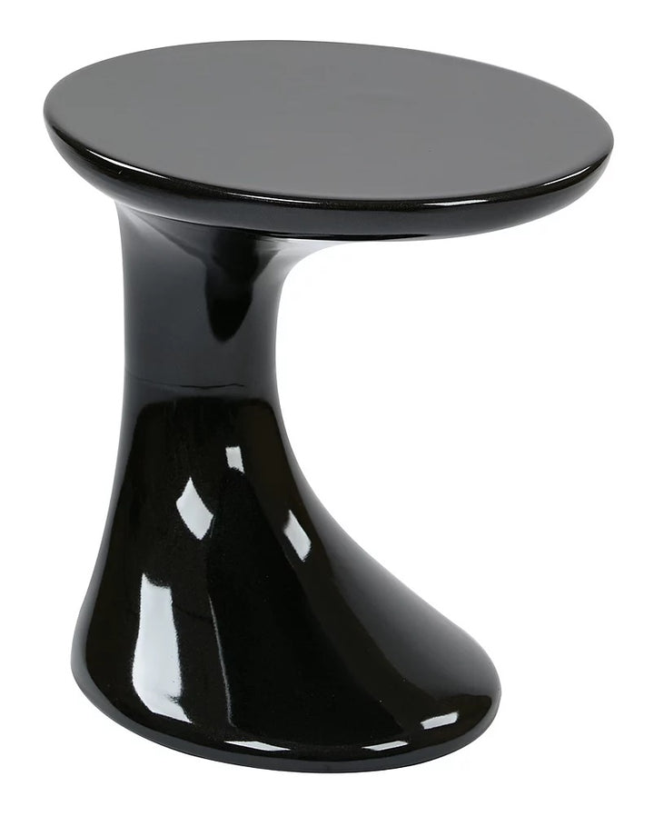 Ave Six - Table d'appoint épurée, finition noire ultra-brillante